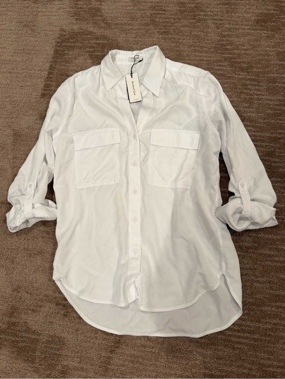 Aritzia Women’s White Long-Sleeve Button-Down Utility Shirt